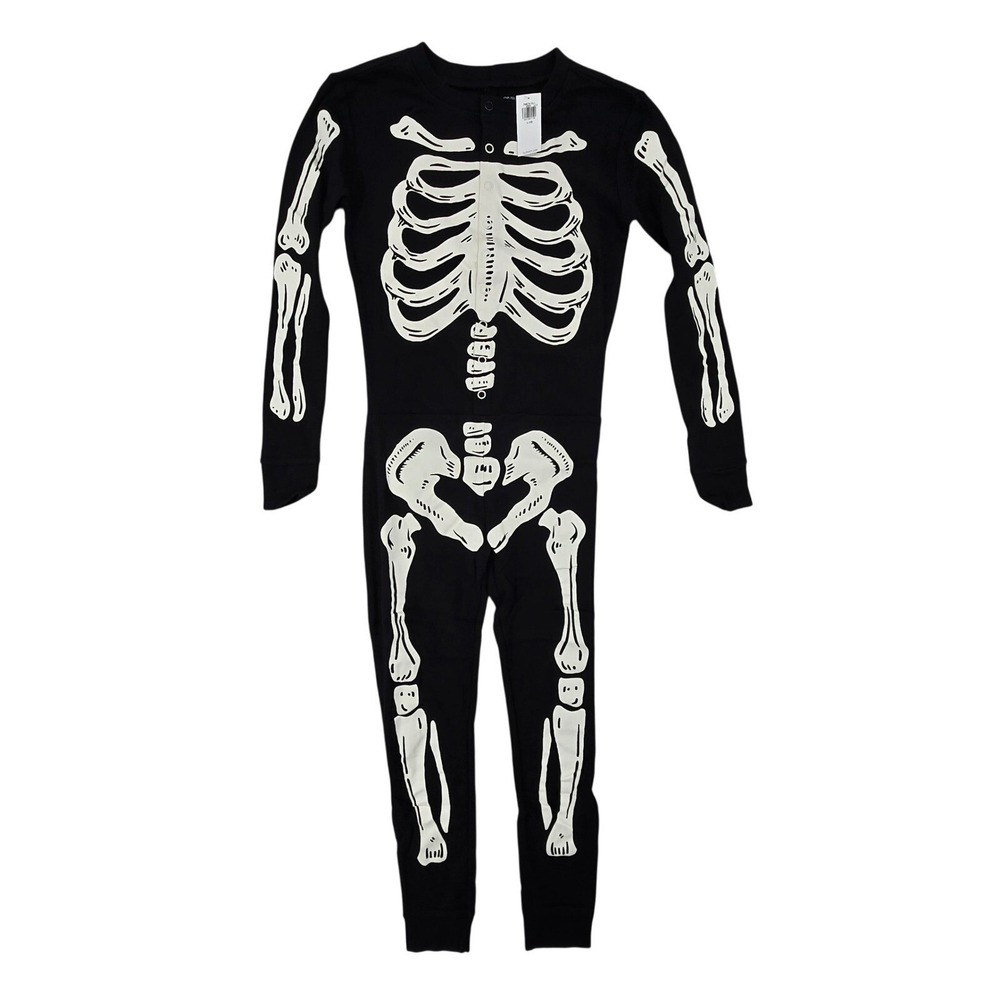 Old Navy NWT LARGE (10) Skeleton One Piece Pajamas Halloween Union Suit